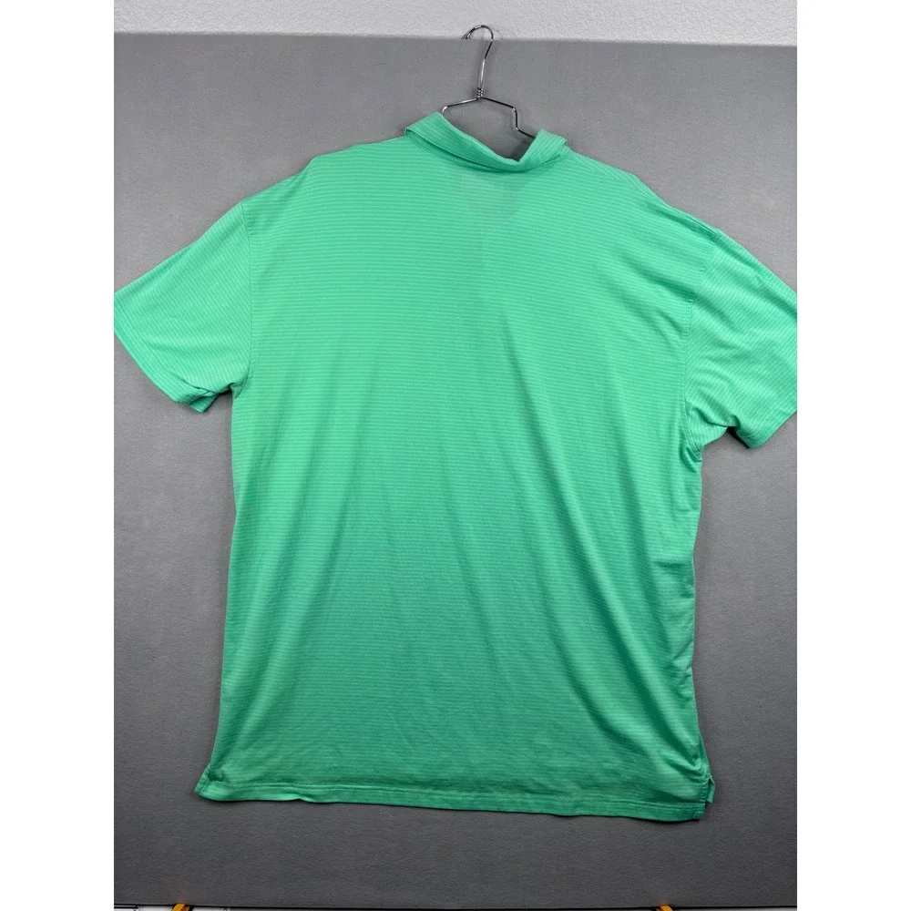 Callaway Opti-Dri Mens 2XLT Green Striped Short Sleeve Golf Polo Shirt 2XL Tall